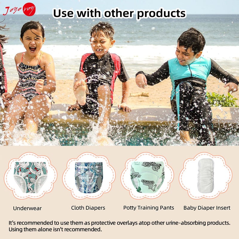 Joyo roy 4Pcs White Diaper Covers for Girls Training Pants Boys Cloth Diaper Cover for Swimming Rubber Training Pants for Toddlers Plastic Underwear for Potty Training Waterproof Rubber Underwear 5T - Image 4